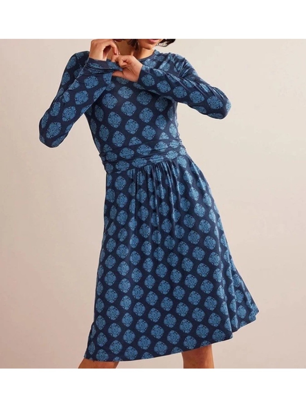 Boden Blue Abigail Jersey Dress US 4